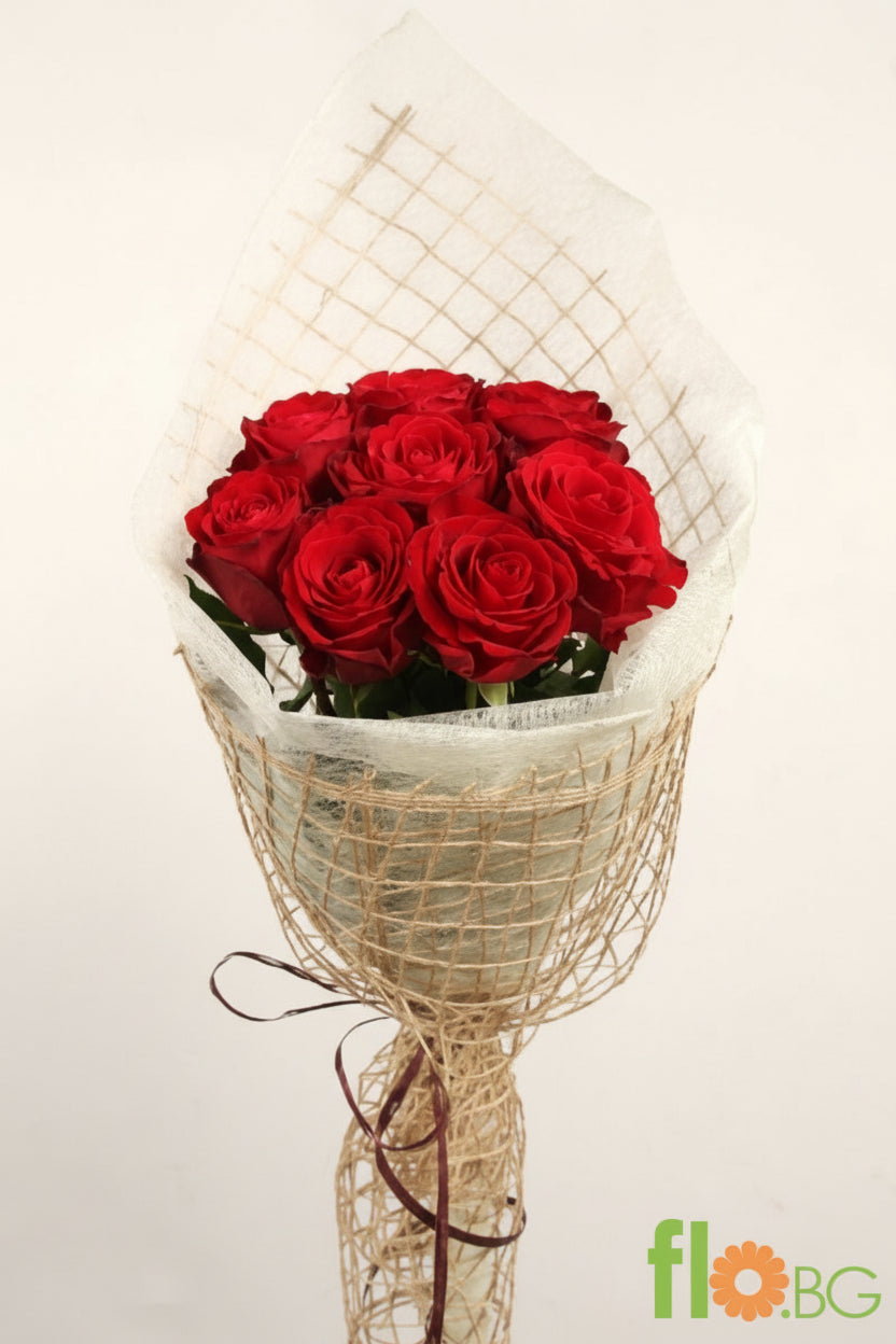 Класически букет от 9 рози