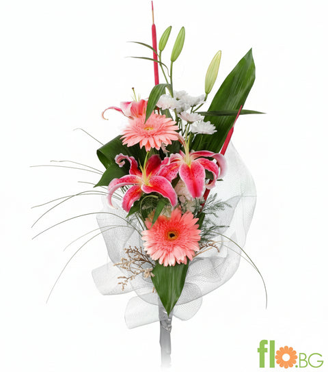 Гербери, Хризантеми и Лилиум