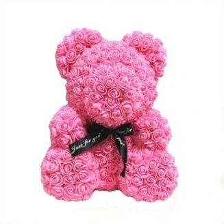 PINK TEDDY BEAR of roses in a luxury box
