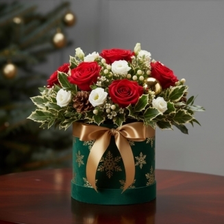 КОЛЕДНА КУТИЯ С ЦВЕТЯ